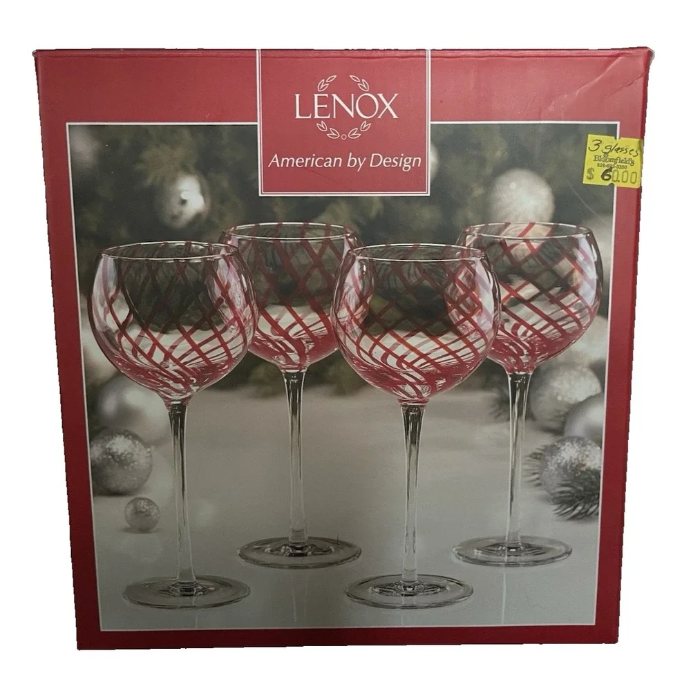 Lenox Holiday Jewel Balloon Wine Glasses-10oz-Set Of 3 [NEW‎ IN BOX}